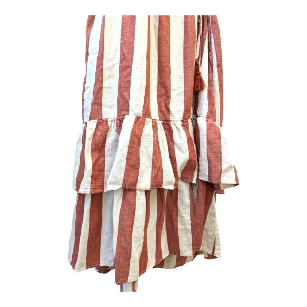 Knox Rose summer wrap maxi stripe dress size large ruffle